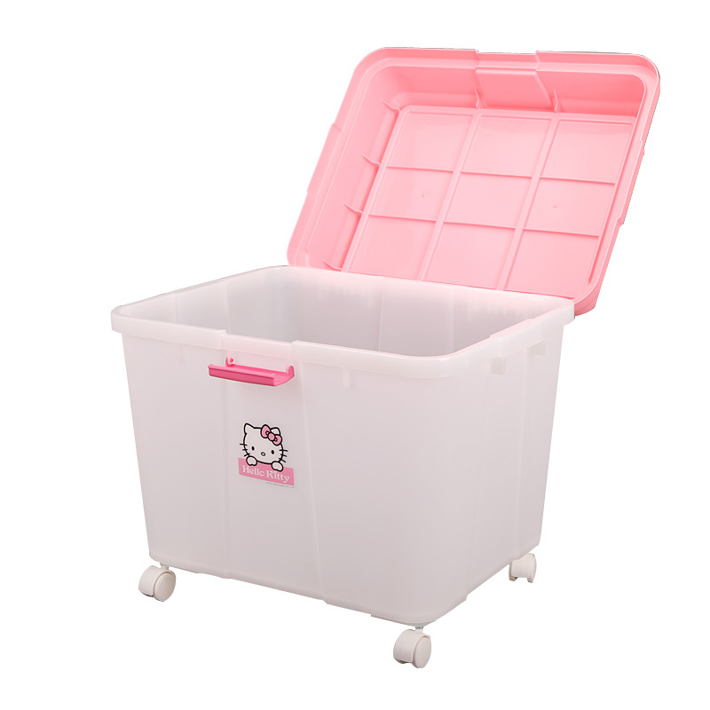 爱丽思 IRIS HELLOKITTY 宝宝玩具收纳箱儿童衣物玩具杂物滑轮塑料整理储物箱 K540