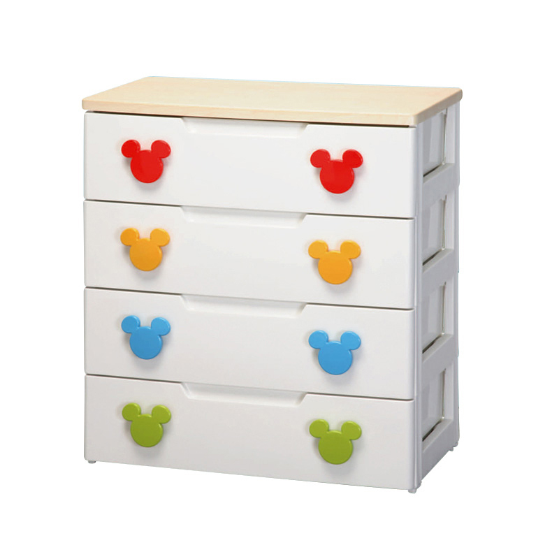 爱丽思 IRIS 加宽四层 米奇抽屉式儿童收纳柜大容量衣物玩具整理柜 MHG-724