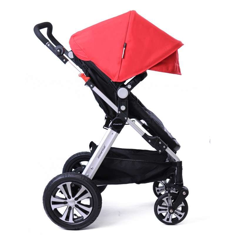 艾珈壹欧洲高景观婴儿手推车 轻便折叠避震四轮儿童银车架