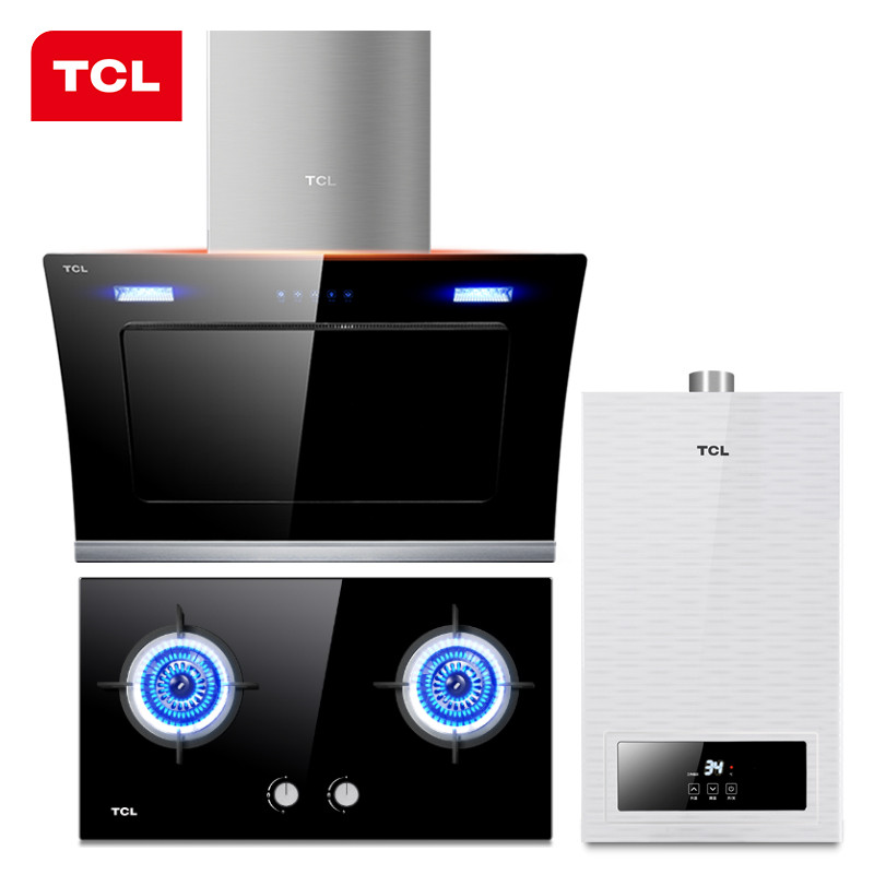 TCL烟灶套餐TYC930+B16+12405-12T侧吸式抽油烟机 吸油烟机燃气灶具热水器 触控式 天然气/液化气