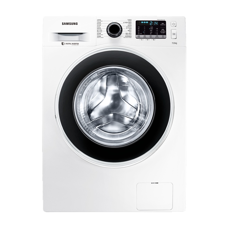三星洗衣机WW70J5230GW(XQG70-70J5230GW) 7公斤滚筒洗衣机 智能变频洗衣机 大容量家用