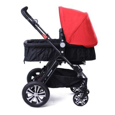 艾珈壹欧洲高景观婴儿手推车 轻便折叠避震四轮儿童黑车架