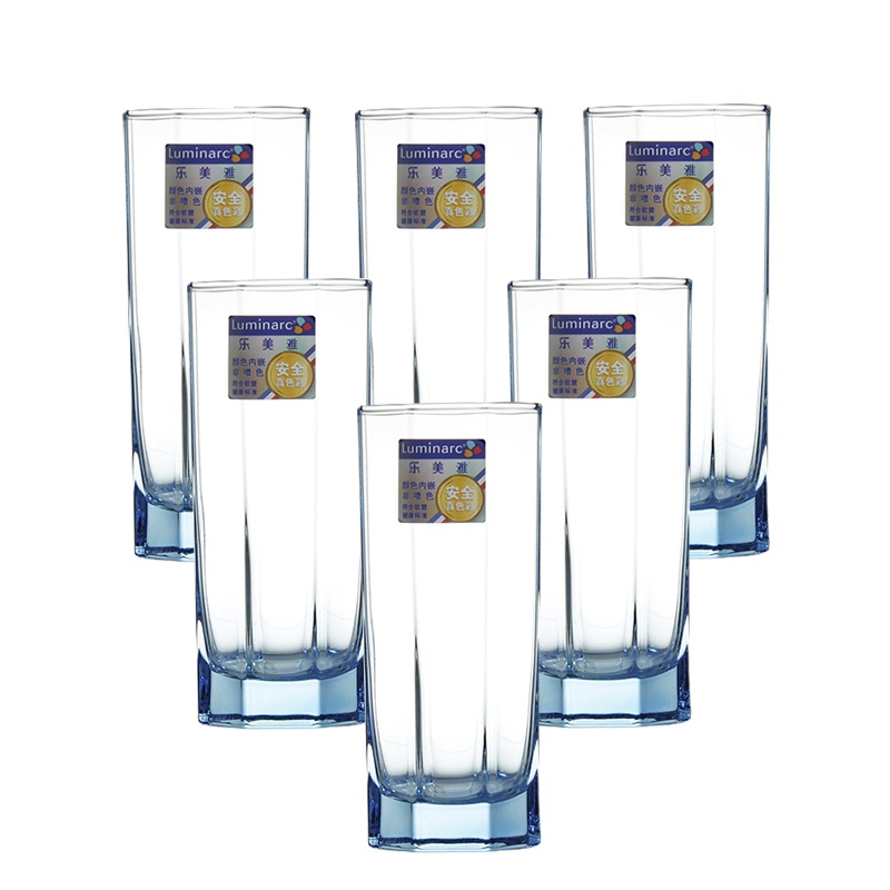 Luminarc法国弓箭(ARC)乐美雅 凝彩直身杯玻璃水杯玻璃酒杯啤酒杯玻璃杯280ML(六只装)J4506不保温