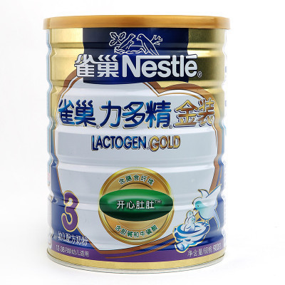[苏宁自营]雀巢Nestle力多精金装幼儿配方奶粉3段(12-36个月适用)900g罐装膳食纤维组合