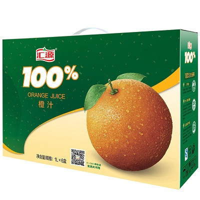 汇源 100%橙果汁1L*6盒 便携装 果汁饮料