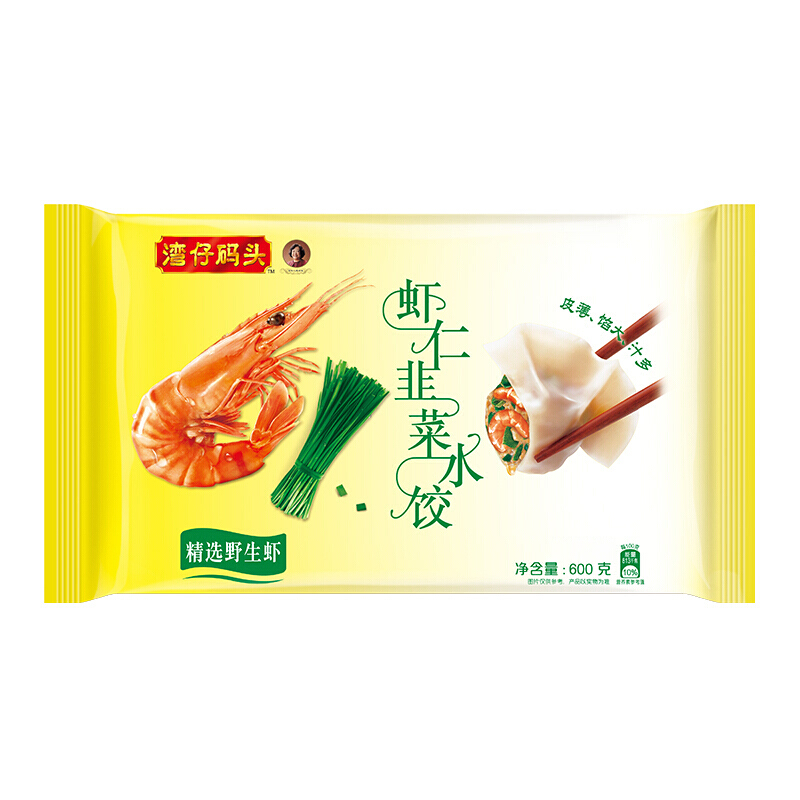 湾仔码头 虾仁韭菜水饺600g