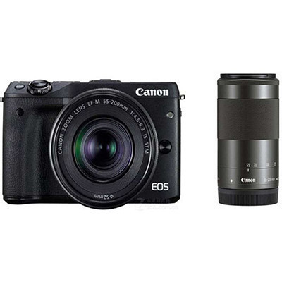 佳能(Canon) EOS M3 黑色(EF-M 18-55mm+EF-M 55-200mm)微单双镜头套机