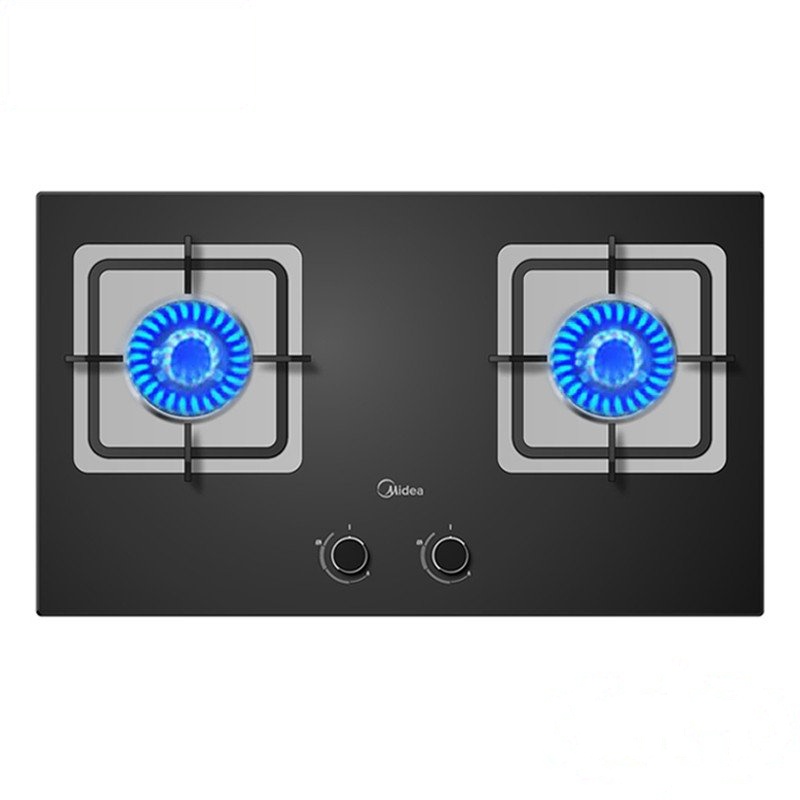 美的(Midea) 燃气灶JZY-MQ7252-G液化气灶具嵌入式黑晶面板煤气灶安全灶