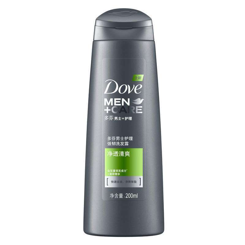 多芬(Dove)洗发水 男士+护理 强韧洗发露 净透清爽200ml[联合利华]