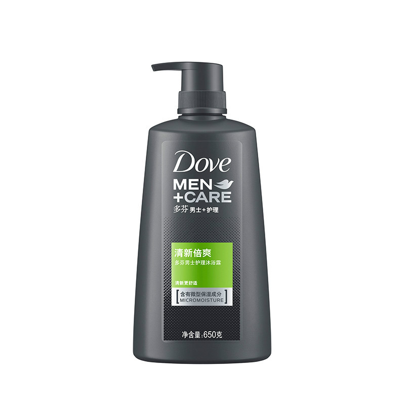 多芬(DOVE) 男士+护理 清新倍爽沐浴露 650g 各种肤质 成人适用【联合利华】