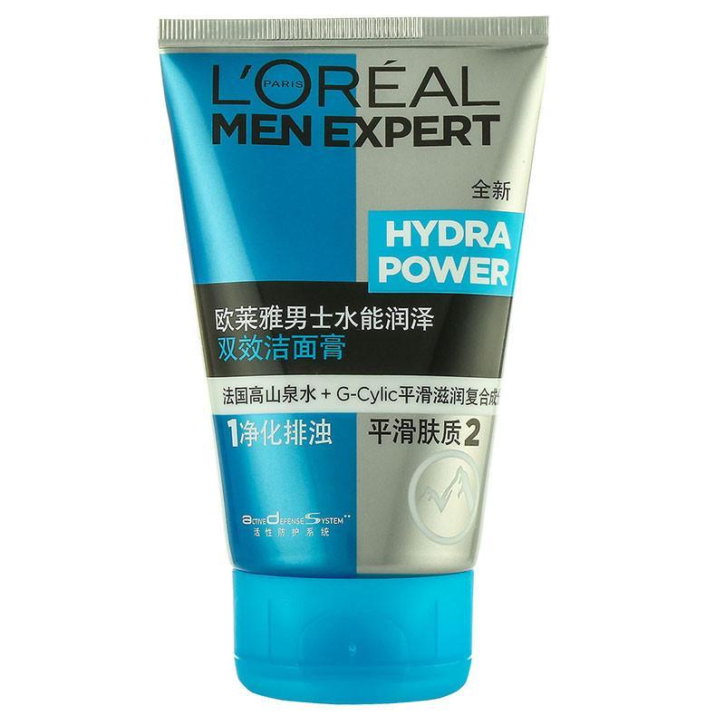 欧莱雅(LOREAL)男士水能润泽双效洁面膏100ml+50ml