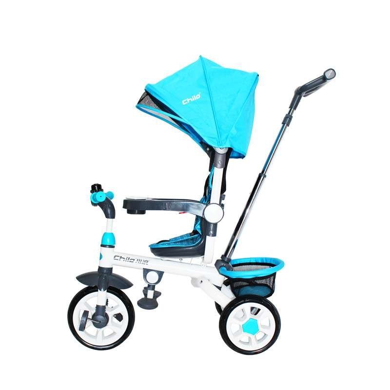 [苏宁自营]川浪DT128 蓝川浪正品1-3-5岁多功能儿童手推三轮车脚踏车宝宝自行车儿童推车