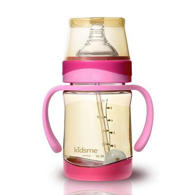 KIDSME 亲亲我 宽口径PPSU感温奶瓶160ML 红色 908192R