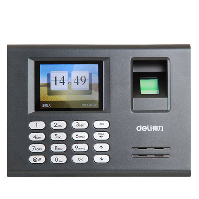 得力deli3946指纹考勤机 指纹式打卡机 彩屏签到机 大容量免软件报表