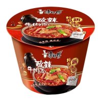 康师傅经典酸辣牛肉桶面124g