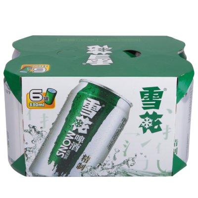 [苏宁易购超市]雪花啤酒精制拉罐六连包330ml*6听