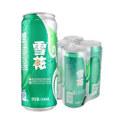 雪花啤酒清爽拉罐四连包500ml*4听