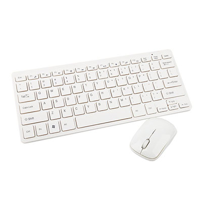 吉选(gesobyte) WKM78 超薄无线台式机笔记本电脑家用游戏商务办公键鼠套装 白