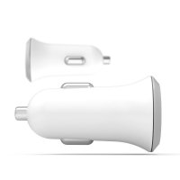 羽博 N2 车载点烟器接口 双USB手机充电器/电源 通用安卓苹果 灰色