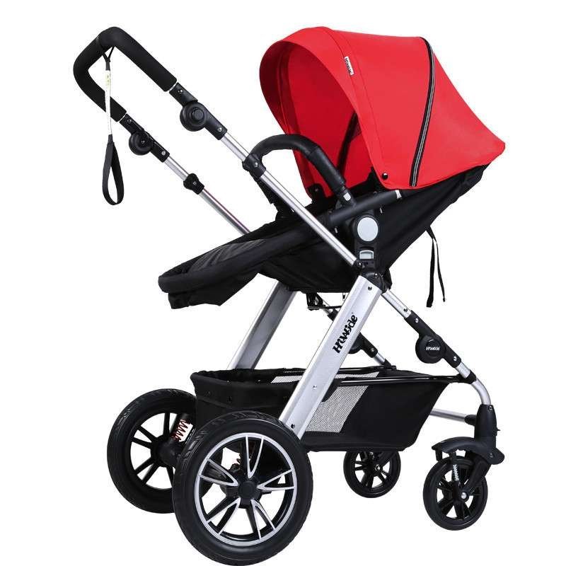 hiwide欧式豪华高景观可调节换向强避震四轮婴儿推车