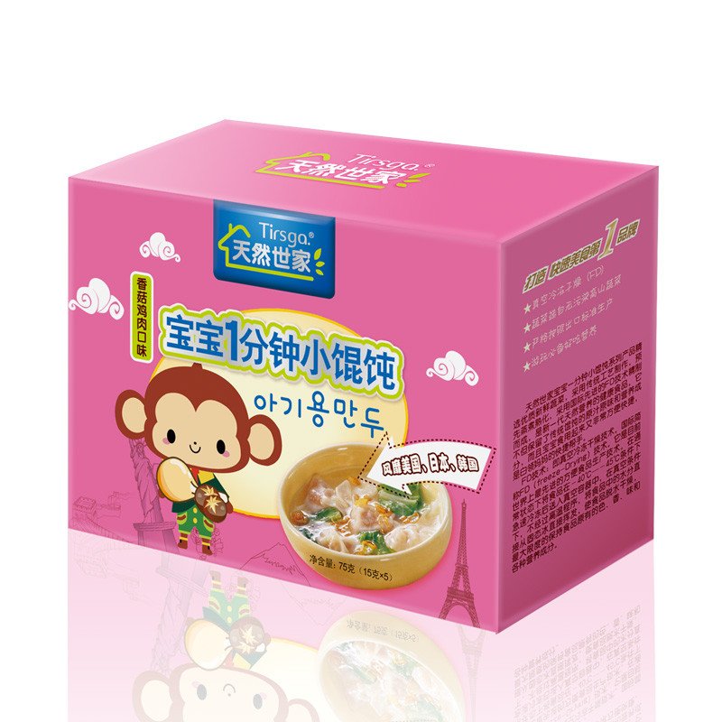 天然世家香菇鸡肉味盒装小馄饨