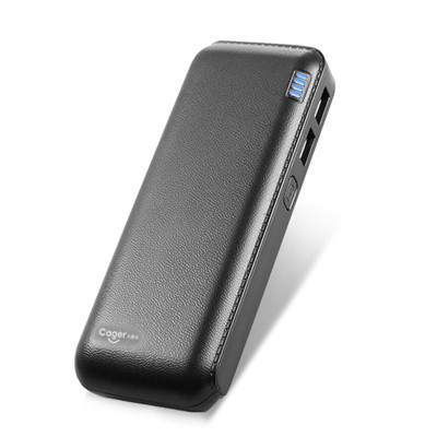 卡格尔 B16九周年限量版 10000毫安 智能移动电源 仿真皮充电宝 双USB 黑色