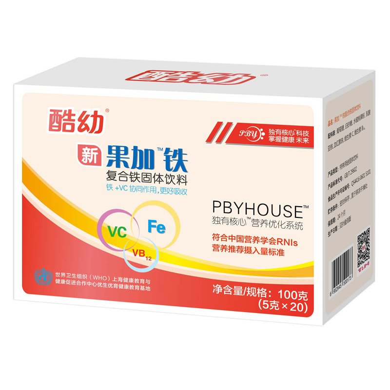 酷幼 果加铁 复合铁固体饮料 5g*20袋