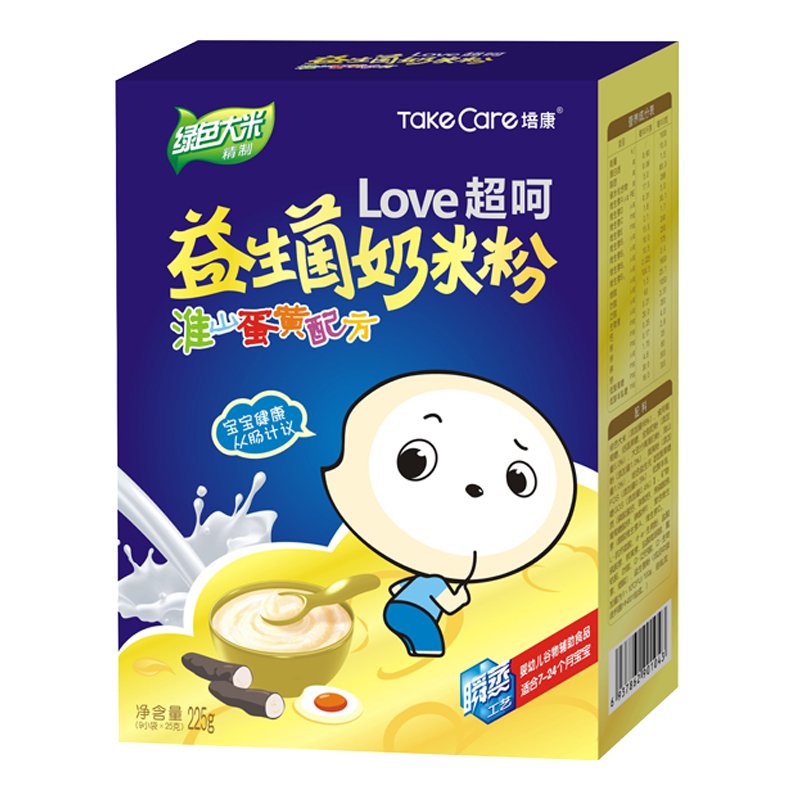 培康(TakeCare) 宝宝辅食 超呵益生菌奶米粉淮山蛋黄配方225g(适合7-24个月)