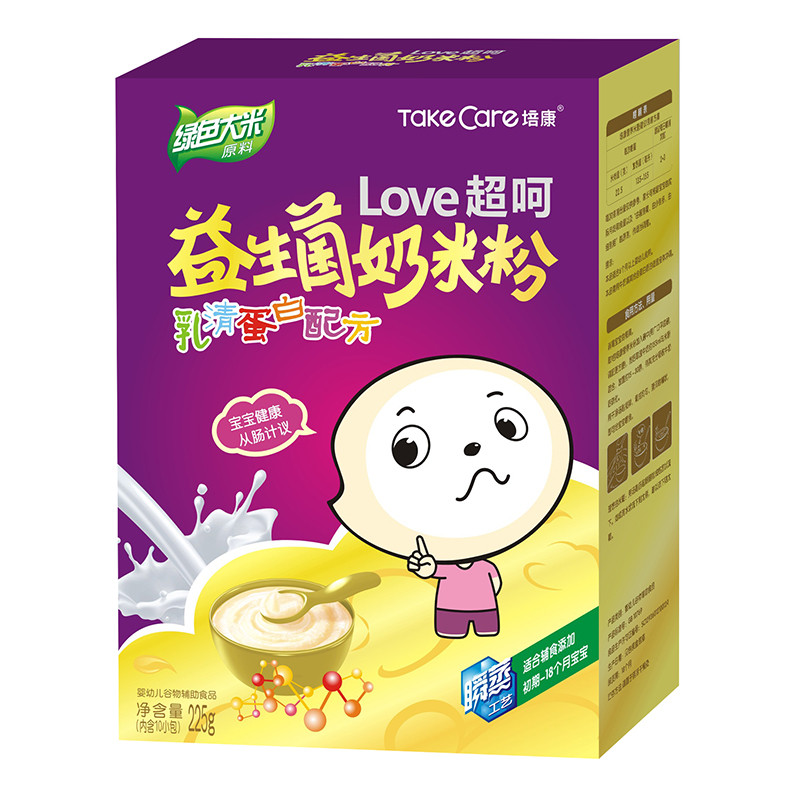 培康(TakeCare)超呵益生菌奶米粉 乳清蛋白配方225g