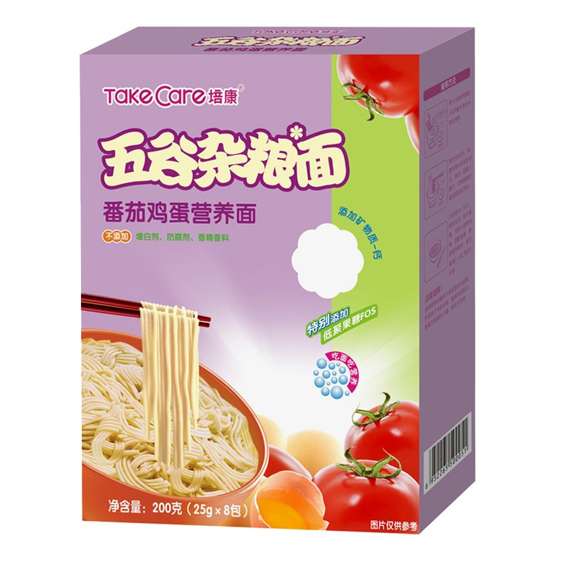 [苏宁自营]培康(TakeCare) 宝宝辅食 五谷杂粮番茄鸡蛋营养面条200g (适合6个月以上)