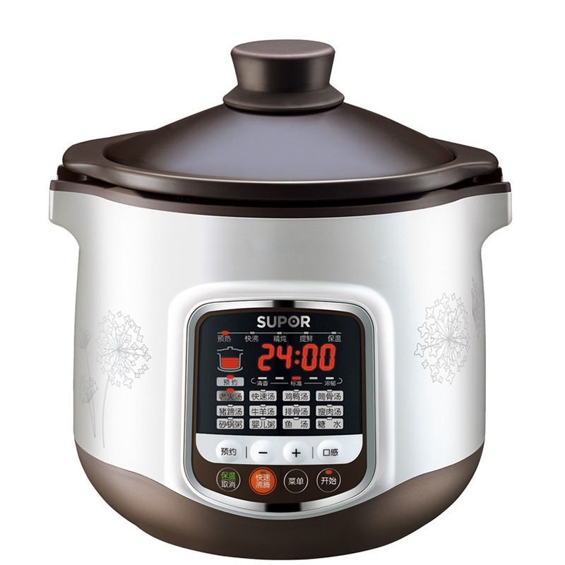 苏泊尔(SUPOR)DG50YC8-70中华炽陶电炖锅盅紫砂炖肉煲汤煮粥养生 5L大容量