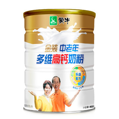 蒙牛(MENGNIU)金装中老年多维高钙牛奶粉罐装900g即食冲饮关爱家人