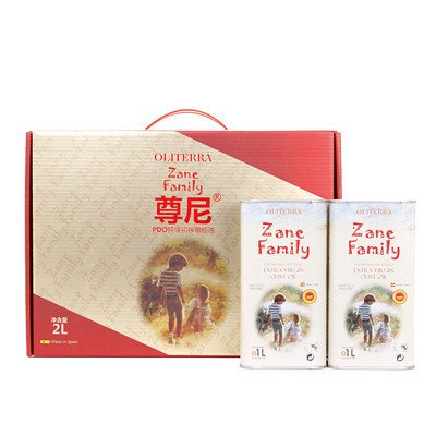 尊尼 PDO特级初榨橄榄油 金尊礼盒 1Lx2 西班牙原装进口