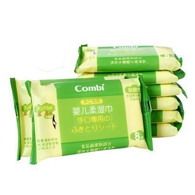 Combi康贝 手口专用婴儿柔湿巾 8片*8包婴幼儿通用 64片