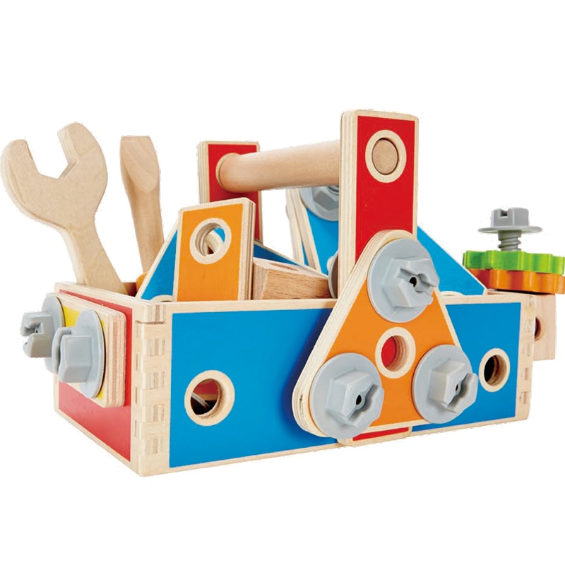 Hape百变木匠工具盒3-6岁宝宝儿童益智玩具螺母拆装组装早教拼插