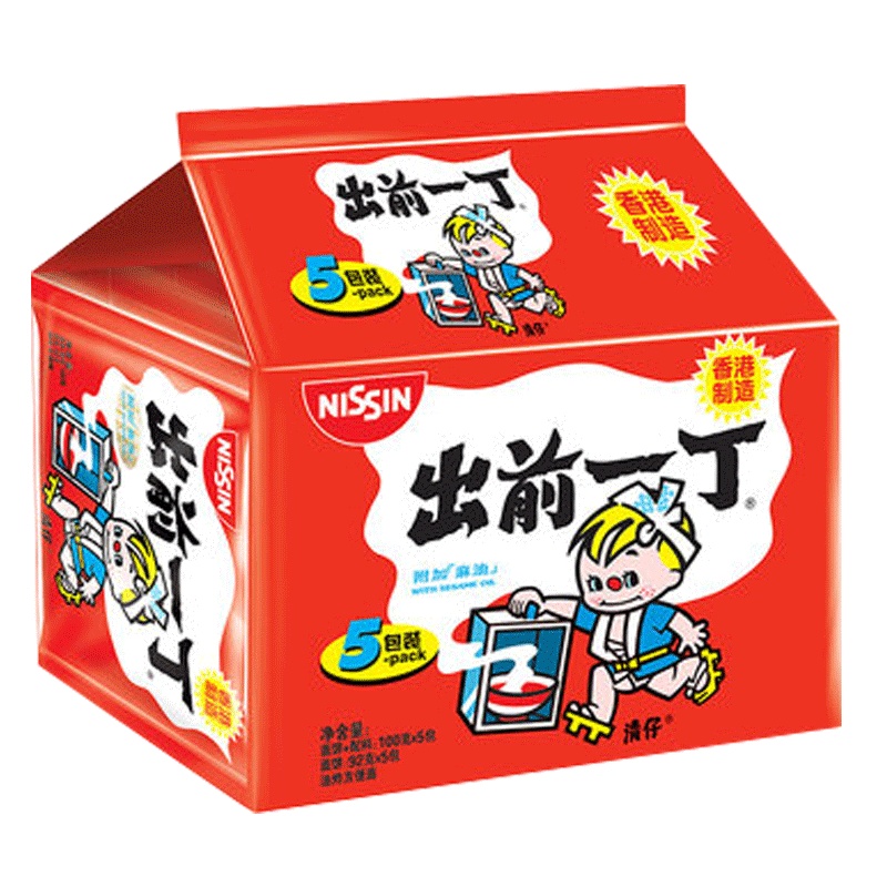 香港进口 出前一丁 方便面麻油味100g*5