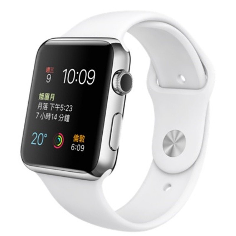 APPLE MJ3V2ZP/A 42MM SS CASE WHITE SPORT BAND WATCH
