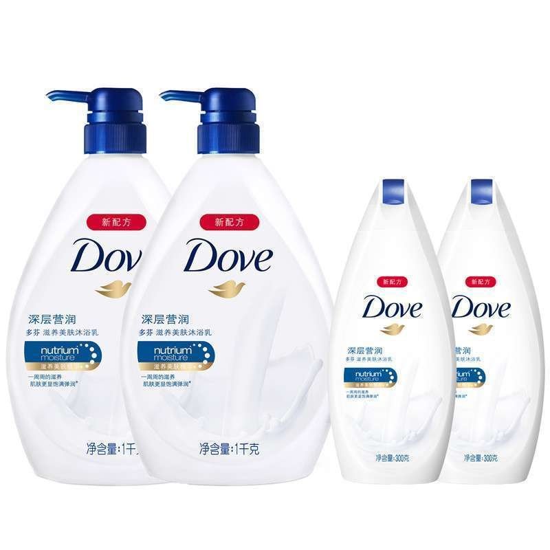 多芬(Dove)深层莹润滋养美肤沐浴乳1kg*2+多芬滋养美肤沐浴乳 沐浴露[联合利华]