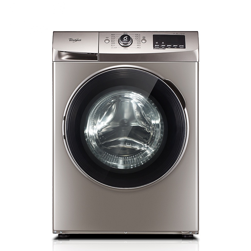 惠而浦(Whirlpool)7.5公斤全自动变频滚筒洗衣机WG-F75821BK(惠金色)