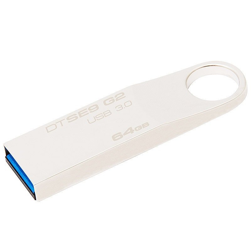 金士顿(Kingston)DTSE9G2 64GB USB3.0 亮薄磨砂金属U盘(亮银)