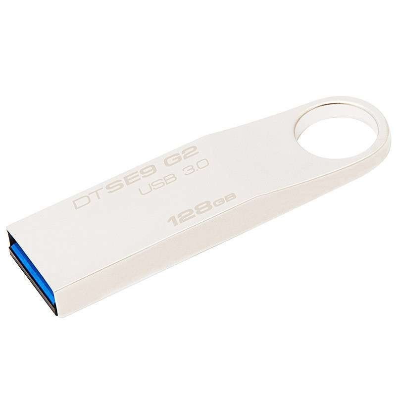 金士顿(Kingston)DTSE9G2 128GB USB3.0 亮薄磨砂金属U盘(亮银)