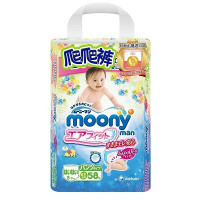 [苏宁自营]尤妮佳(moony)婴儿爬爬裤/裤型纸尿裤 中号M58片[5-9KG适用](日本原装进口)
