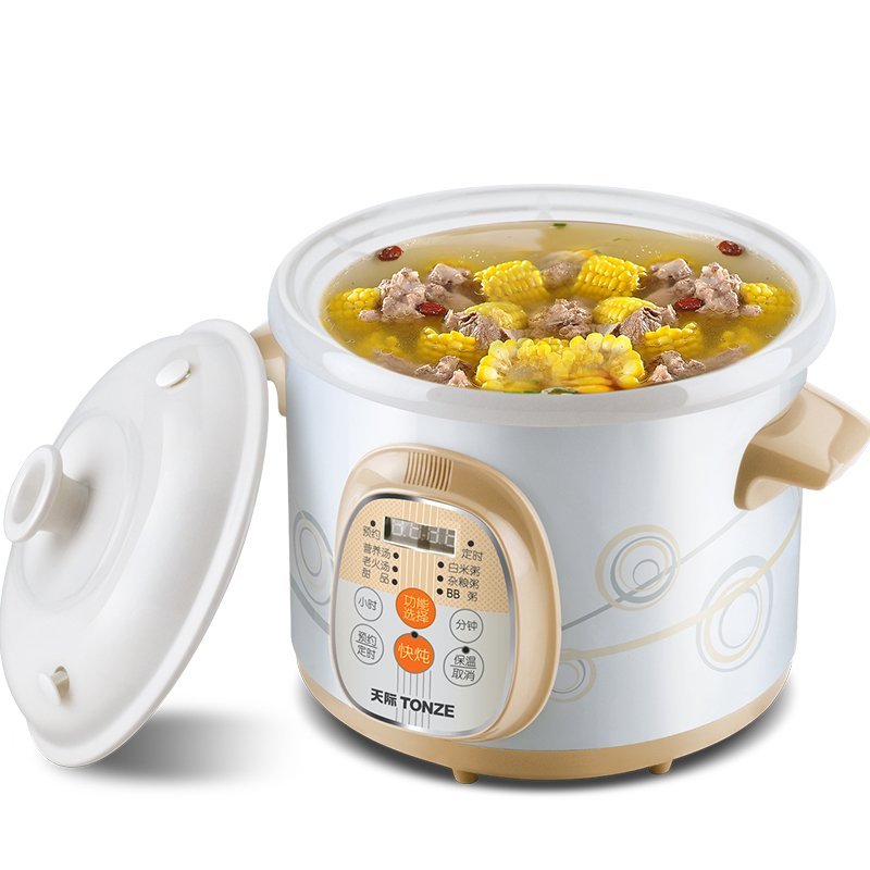 天际(TONZE)电炖锅 DGD40-40AWD 4L/升 家用 白陶瓷内胆 预约定时 全自动 煲汤煮粥锅 电炖砂锅