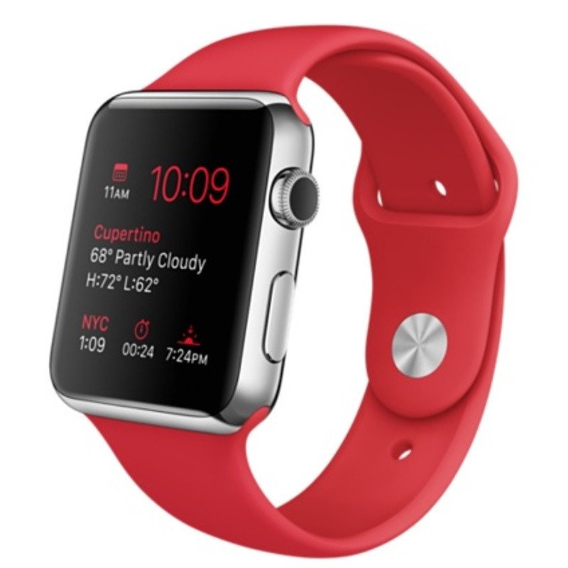 APPLE MLLE2ZP/A 42MM SS CASE PRODUCT RED SPORT BAND WATCH
