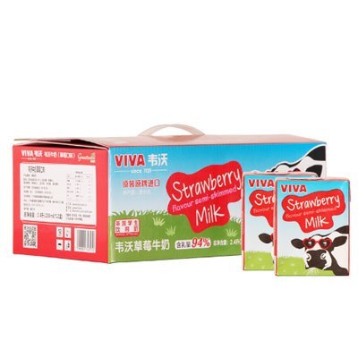 韦沃VIVA牛奶(草莓口味)200ml*12盒英国进口