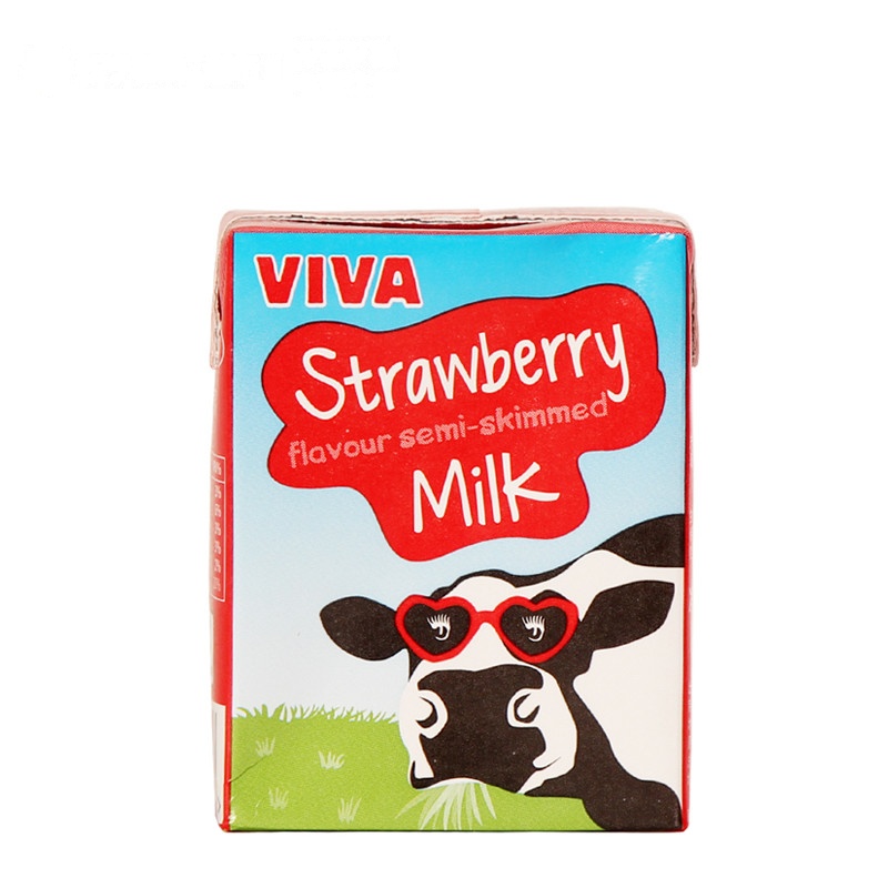 韦沃(VIVA) 英国进口 草莓口味牛奶 200ml*27盒