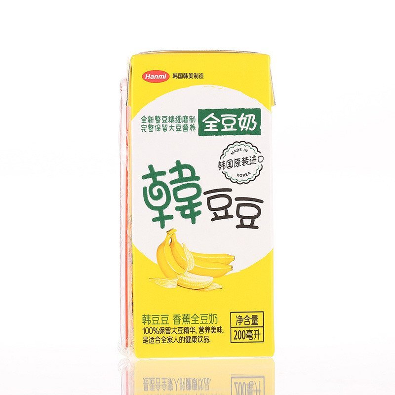 韩国原装进口早餐豆奶 韩豆豆全豆奶香蕉口味 即饮豆浆饮料植物蛋白饮品 整颗大豆研磨 香蕉口味200ml*6盒