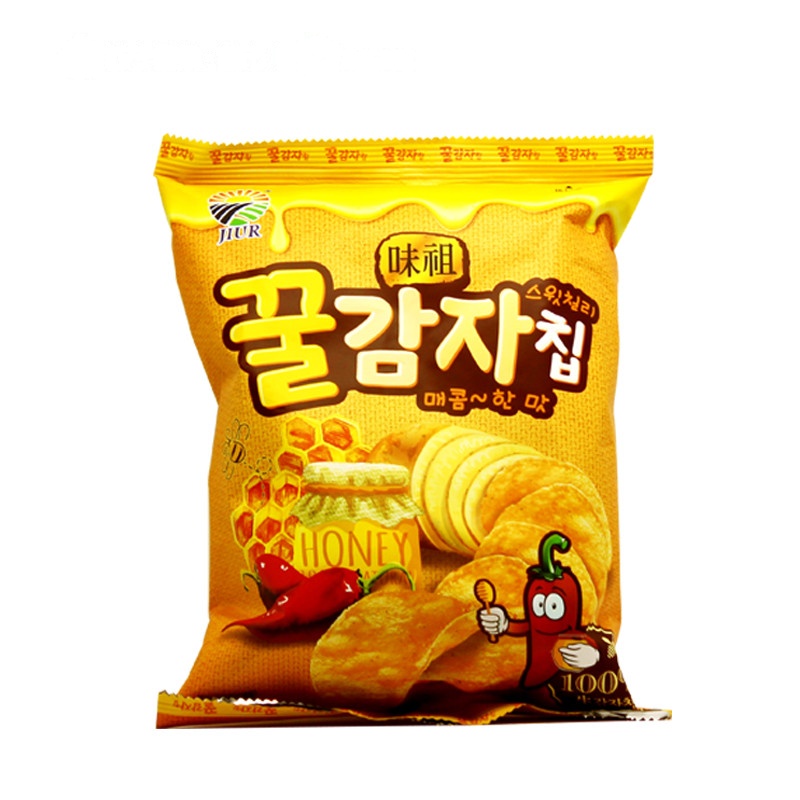 九日牌辣味蜂蜜薯片60g 韩国进口土豆脆片膨化办公旅行休闲零食