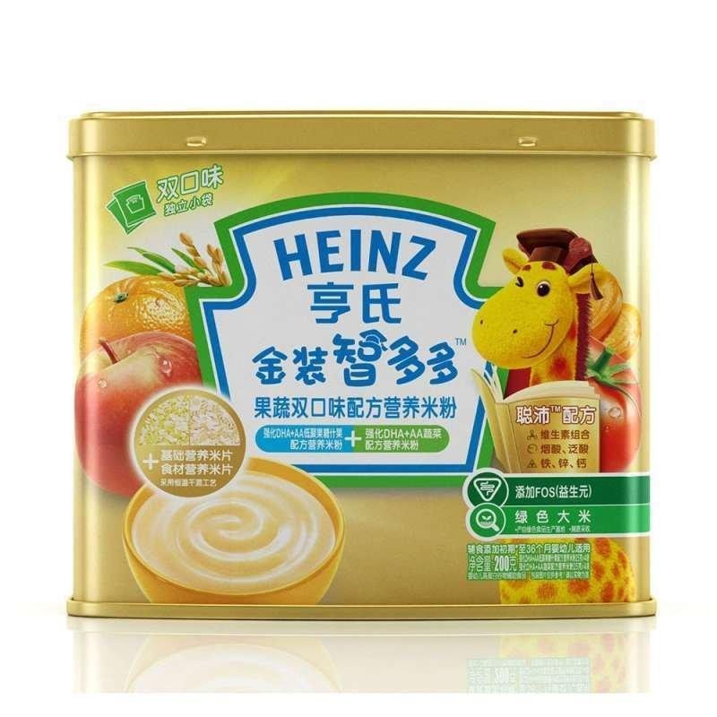 亨氏金装智多多果蔬双口味配方营养米粉200g