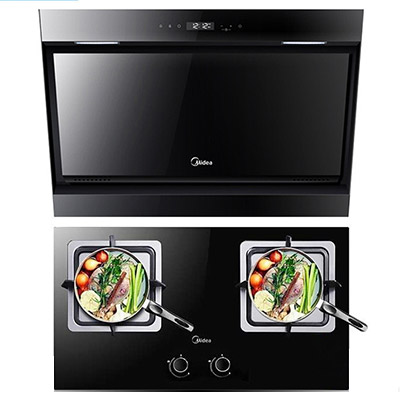 美的(Midea)DJ570R+JZT-Q360B蒸汽洗大吸力 抽油烟机燃气灶 天然气套餐装烟灶 自动清洗